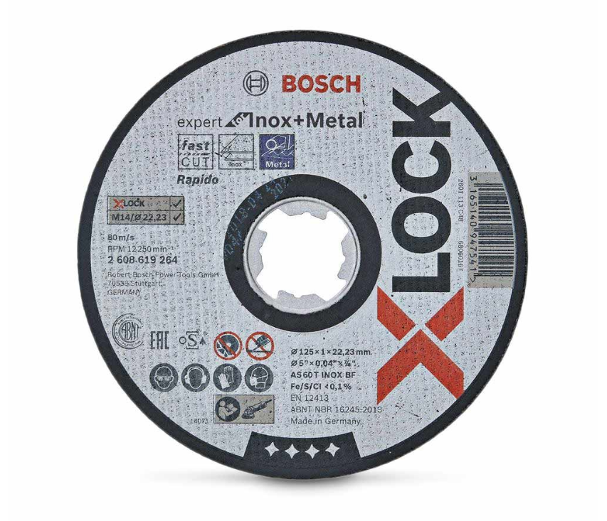 BOSCH CUTTING DISC X-LOCK EXPERT FOR INOX/METAL 125 X 1 X 22.23